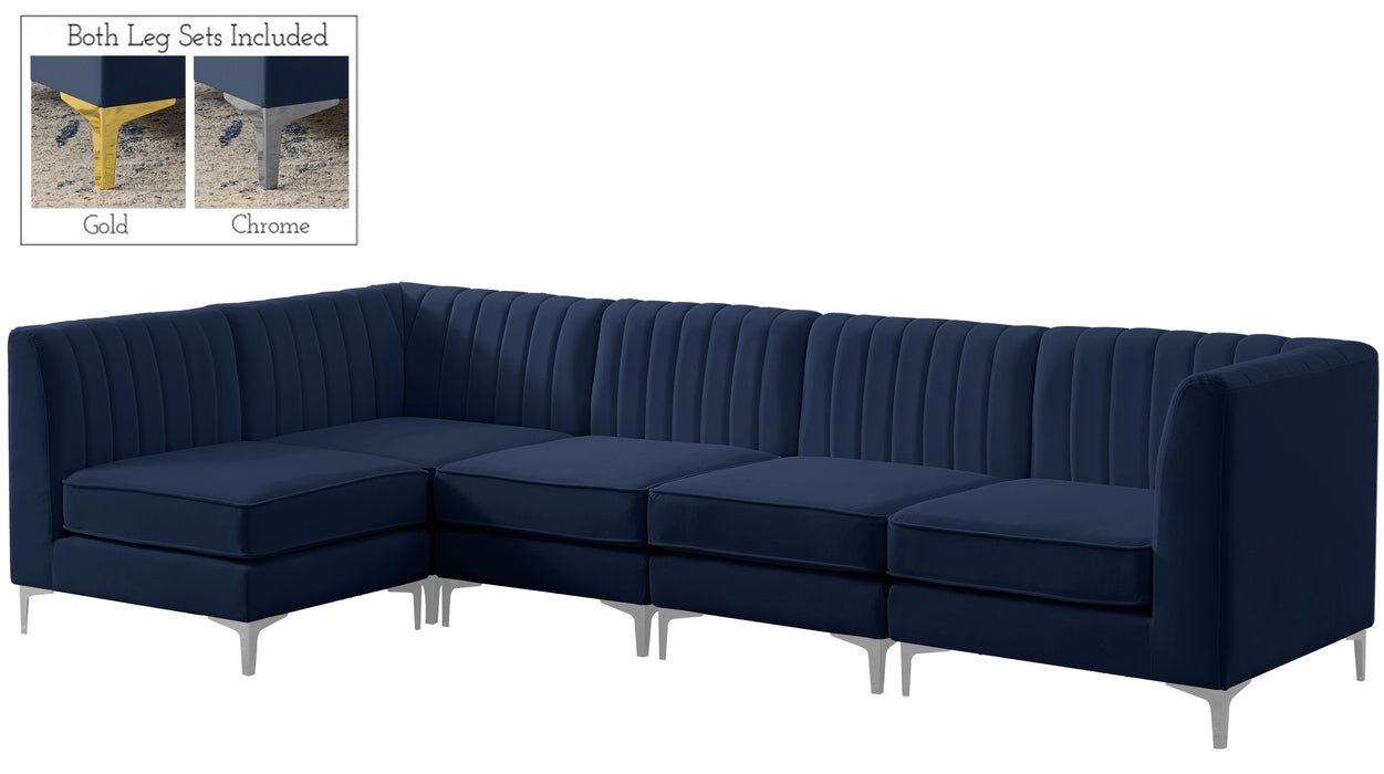 Alina Navy Velvet Modular Sectional