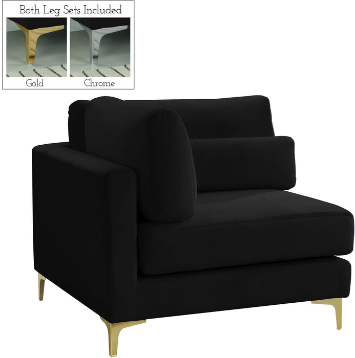 Julia Black Velvet Modular Corner Chair image