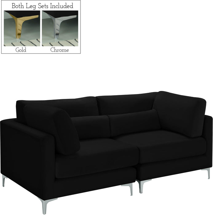 Julia Black Velvet Modular Sofa