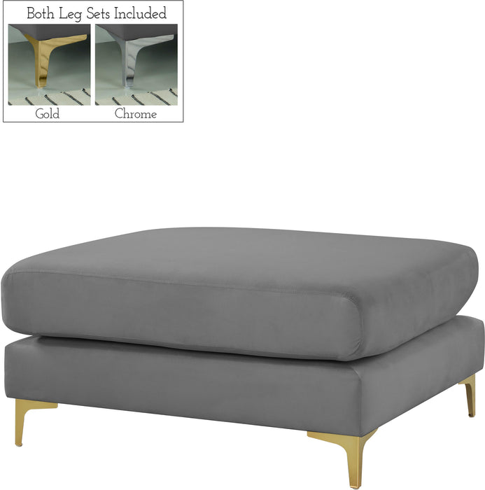 Julia Grey Velvet Modular Ottoman image