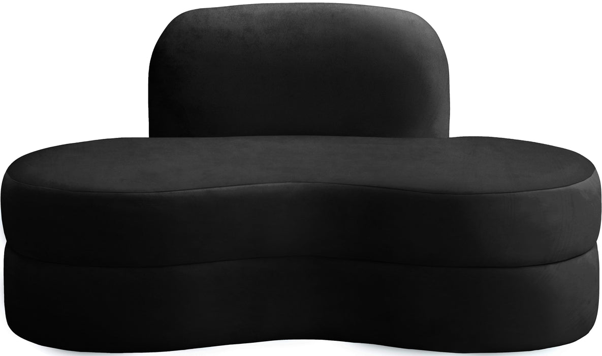 Mitzy Black Velvet Loveseat