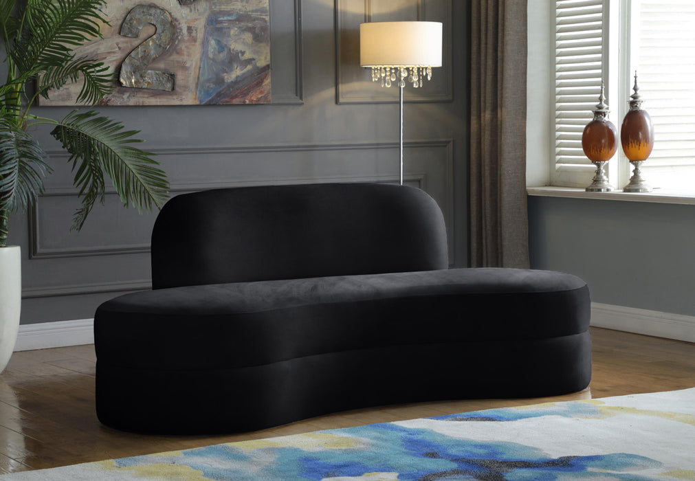 Mitzy Black Velvet Sofa