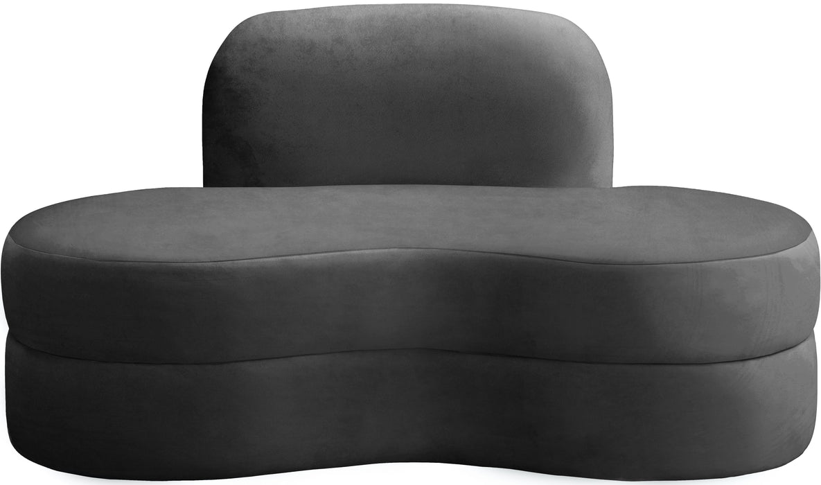 Mitzy Grey Velvet Loveseat