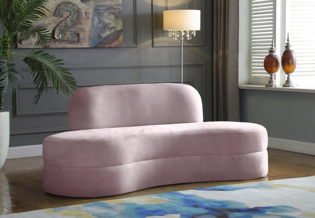 Mitzy Pink Velvet Sofa