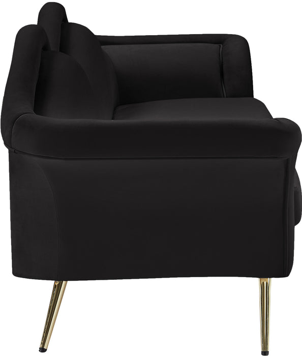 Lips Black Velvet Sofa