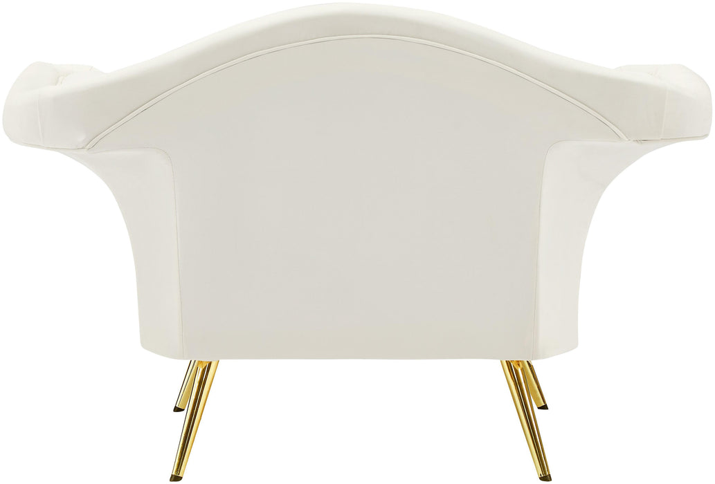 Lips Cream Velvet Chair