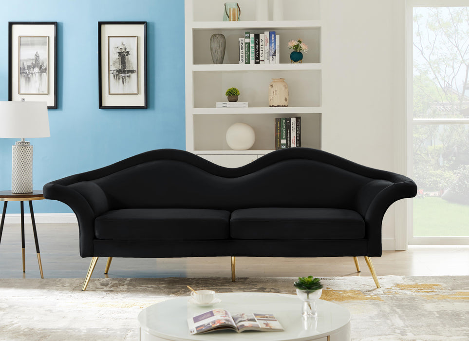 Lips Black Velvet Sofa