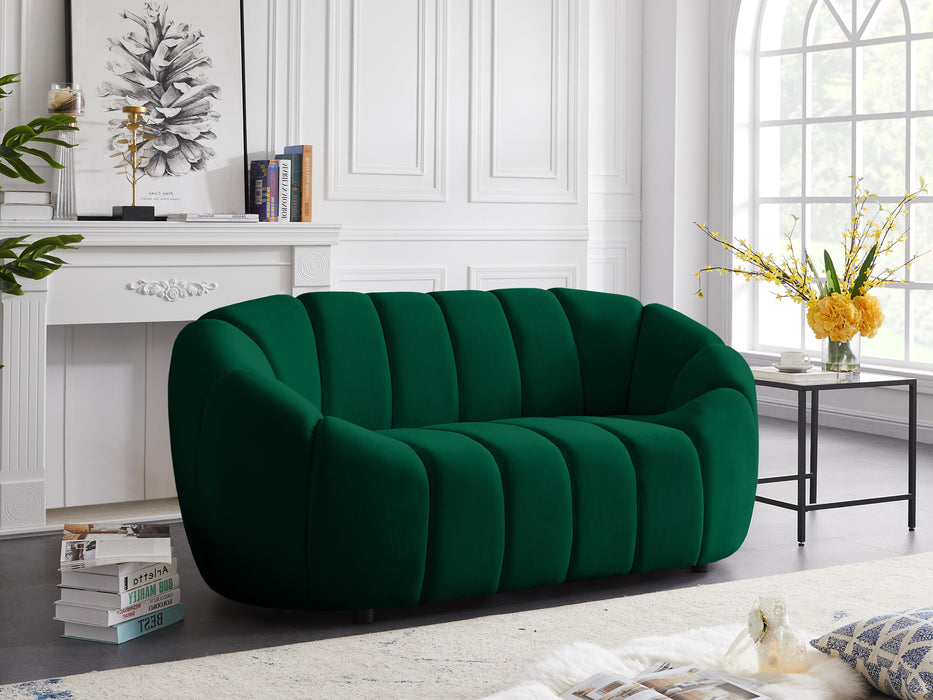 Elijah Green Velvet Loveseat