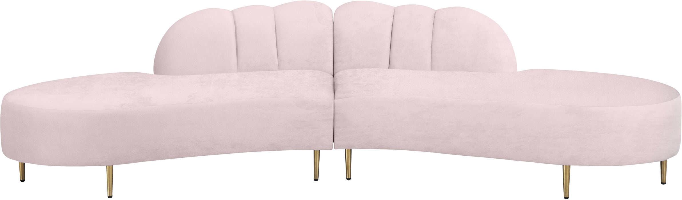 Divine Pink Velvet 2pc. Sectional