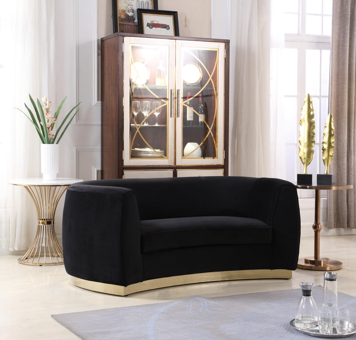 Julian Black Velvet Loveseat