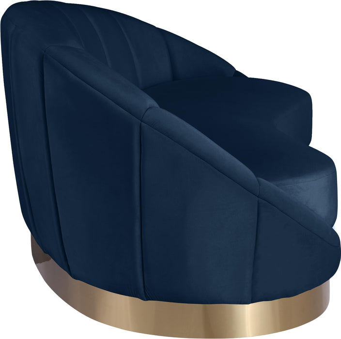 Shelly Navy Velvet Chaise