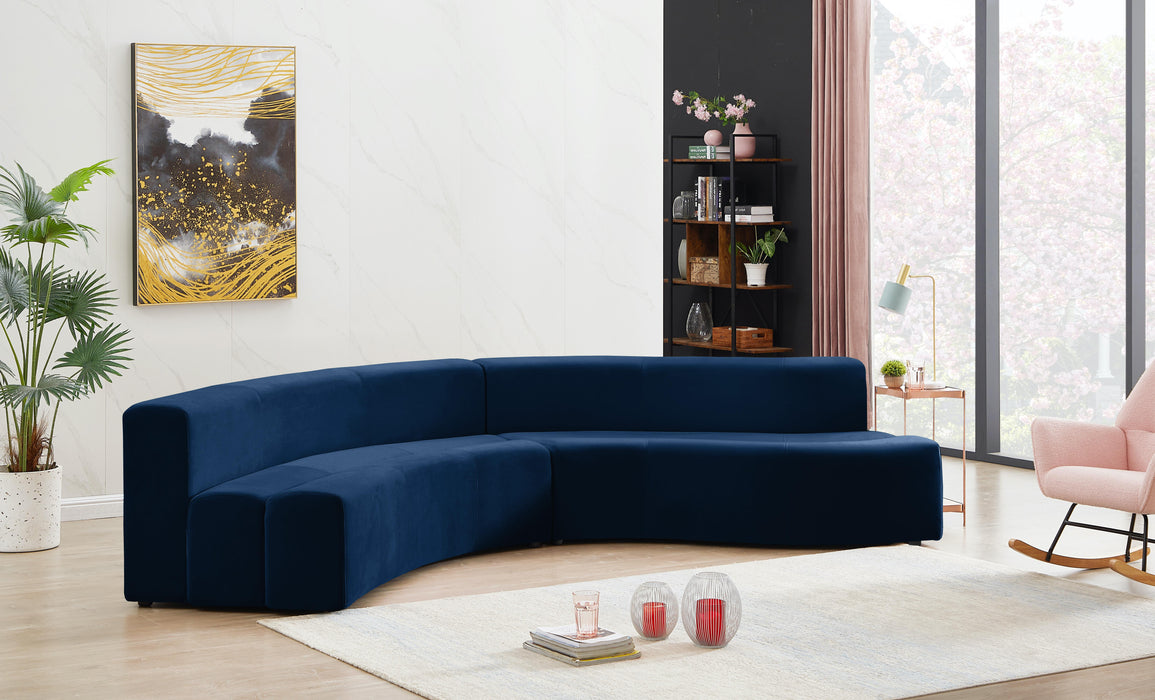 Curl Navy Velvet 2pc. Sectional