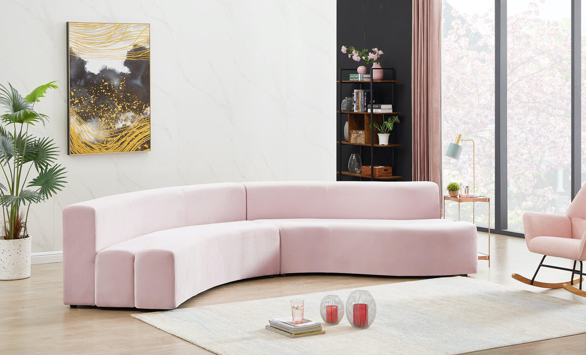 Curl Pink Velvet 2pc. Sectional