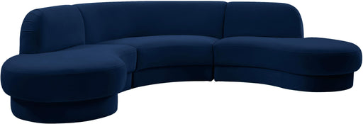 Rosa Navy Velvet 3pc. Sectional (3 Boxes) image