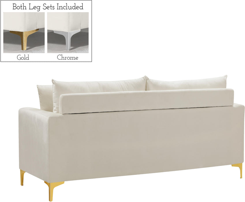 Naomi Cream Velvet Loveseat