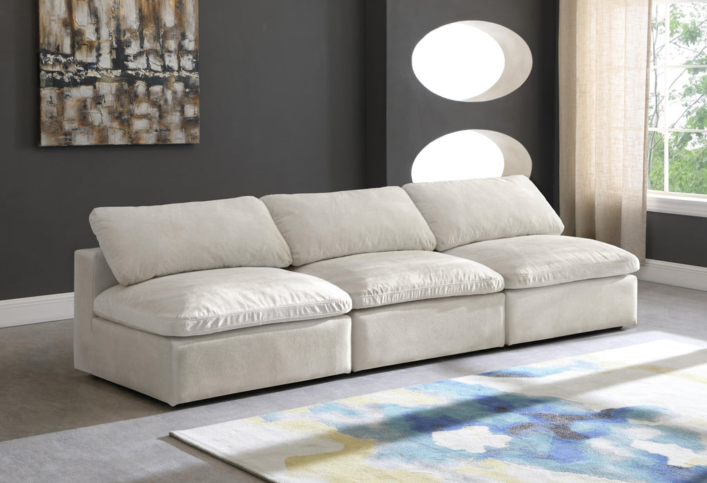 Cozy Cream Velvet Cloud Modular Armless Sofa