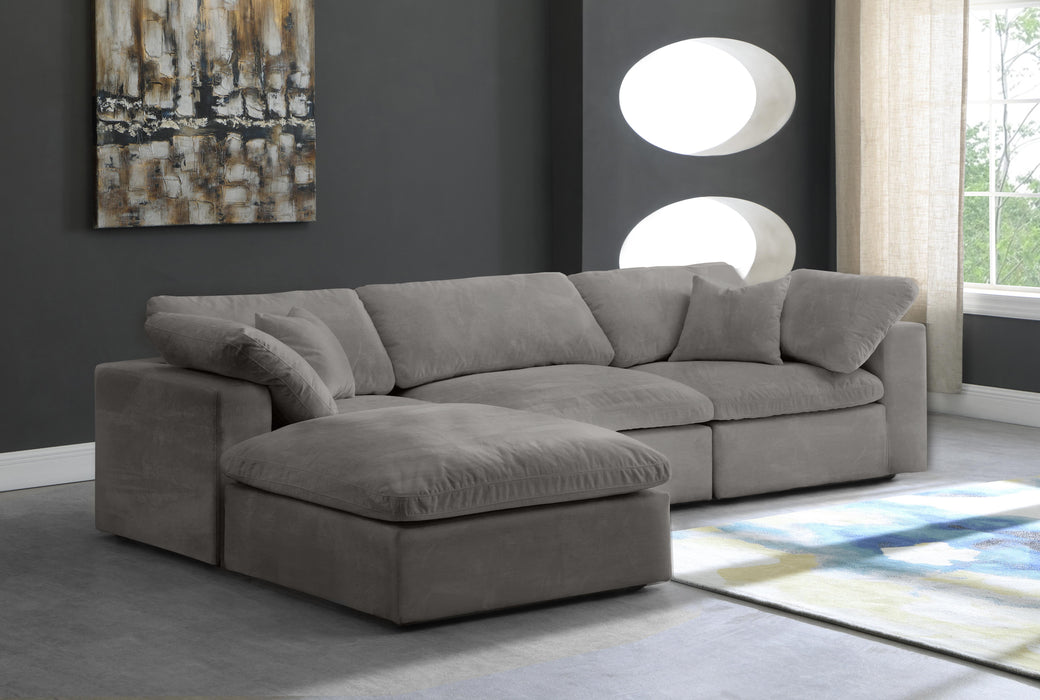 Cozy Grey Velvet Cloud Modular Sectional