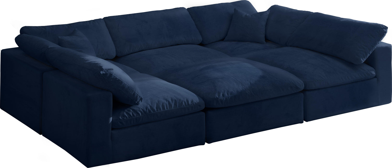 Cozy Navy Velvet Cloud Modular Sectional