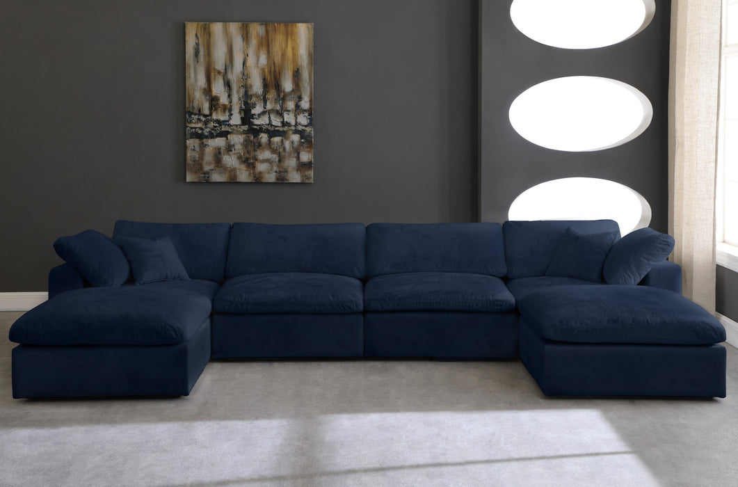 Cozy Navy Velvet Cloud Modular Sectional