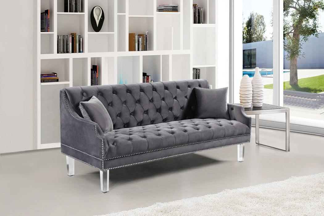 Roxy Grey Velvet Sofa