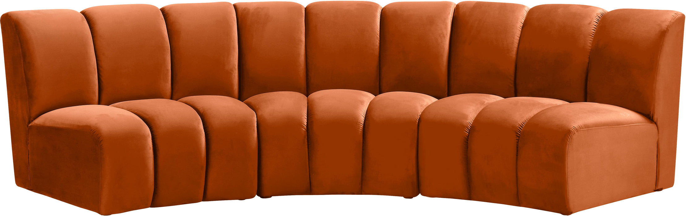 Infinity Cognac Velvet 3pc. Modular Sectional image