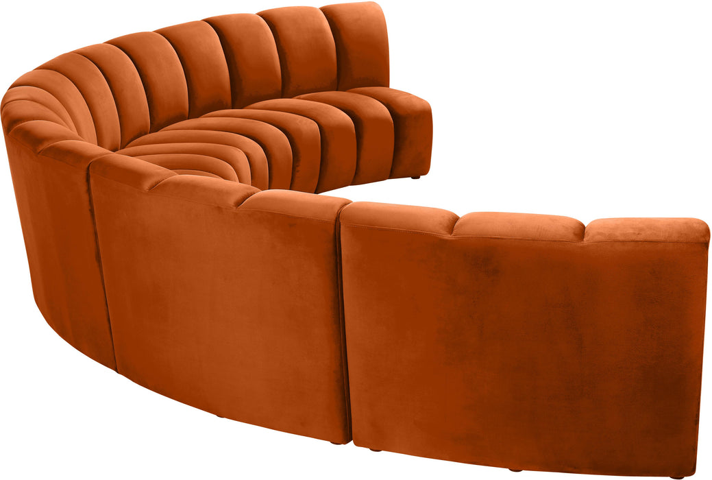 Infinity Cognac Velvet 5pc. Modular Sectional