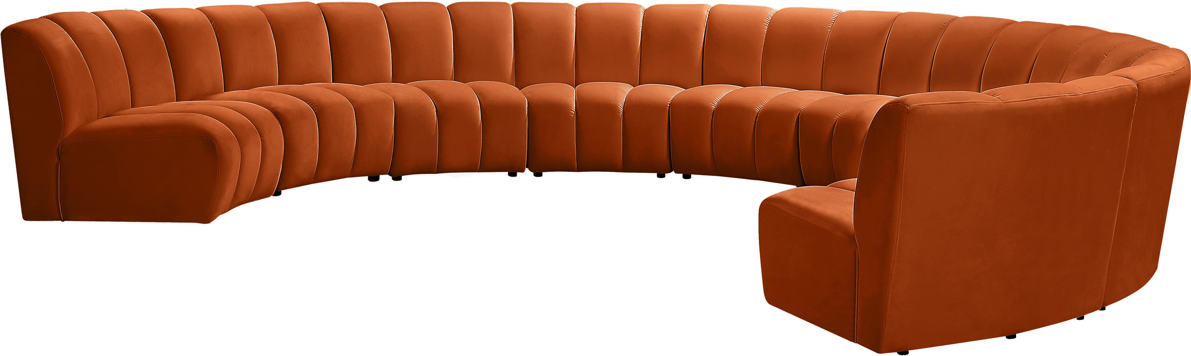 Infinity Cognac Velvet 9pc. Modular Sectional