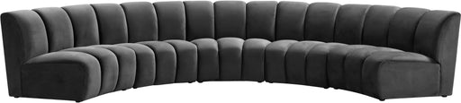 Infinity Grey Velvet 5pc. Modular Sectional image