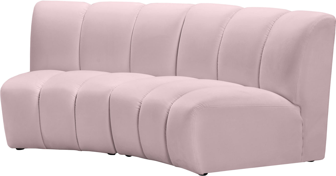 Infinity Pink Velvet 2pc. Modular Sectional