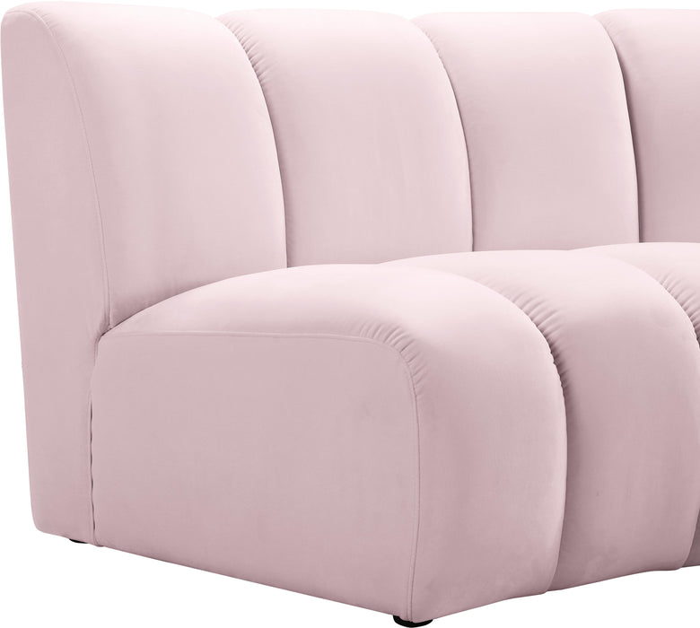 Infinity Pink Velvet 4pc. Modular Sectional