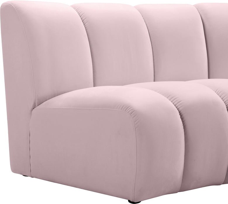 Infinity Pink Velvet 2pc. Modular Sectional