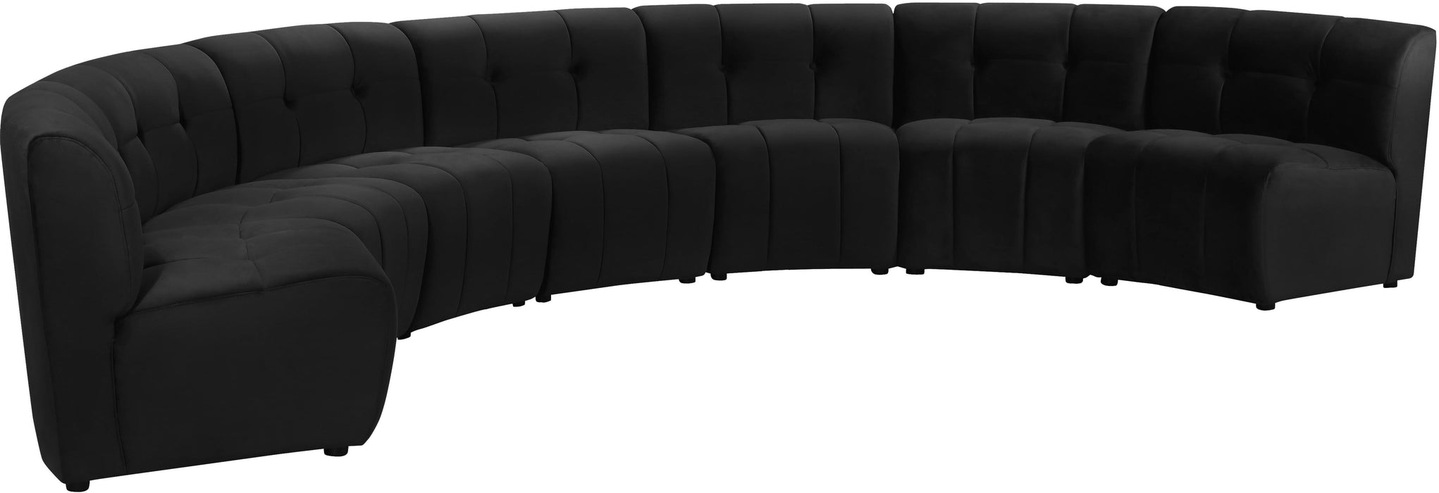 Limitless Black Velvet 7pc. Modular Sectional