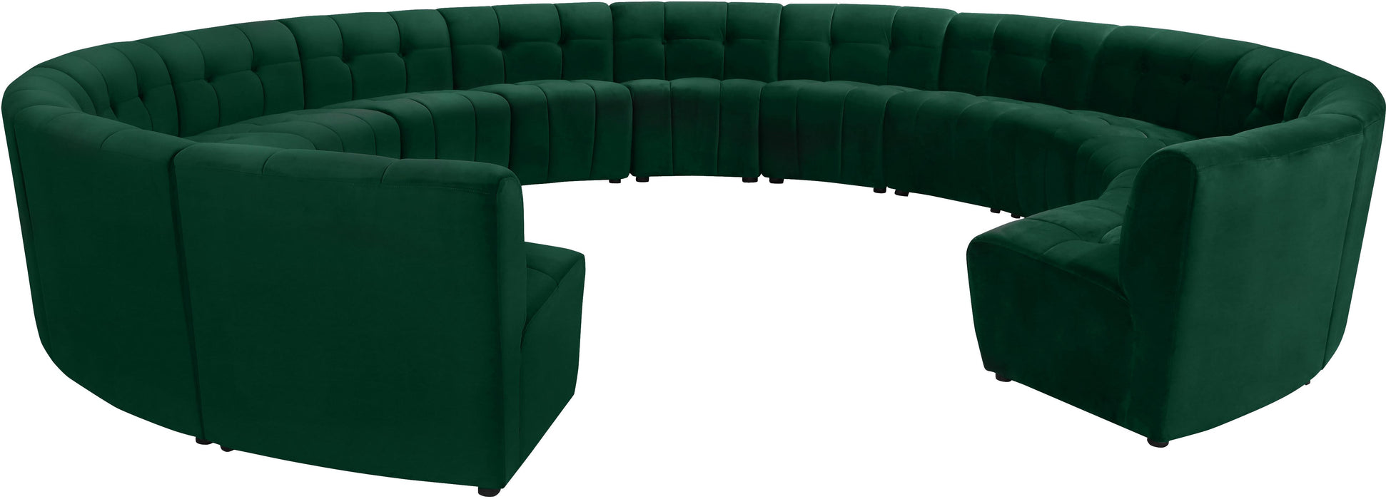 Limitless Green Velvet 14pc. Modular Sectional