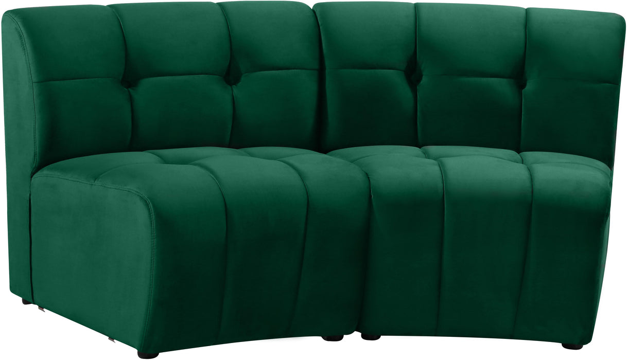 Limitless Green Velvet 2pc. Modular Sectional