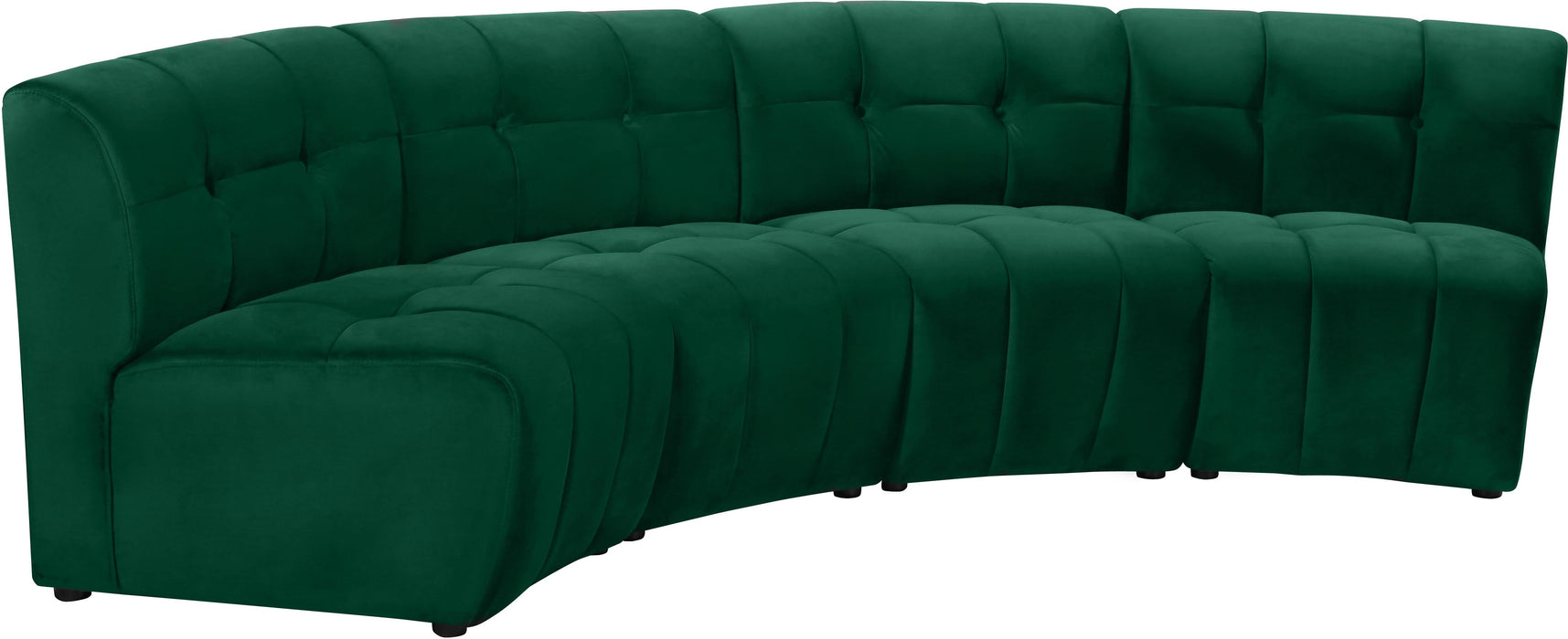 Limitless Green Velvet 4pc. Modular Sectional