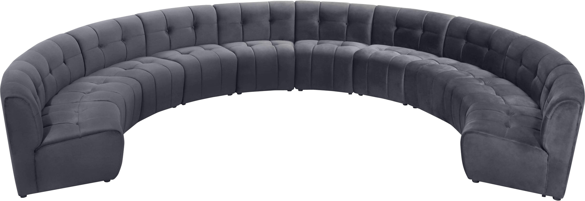 Limitless Grey Velvet 10pc. Modular Sectional