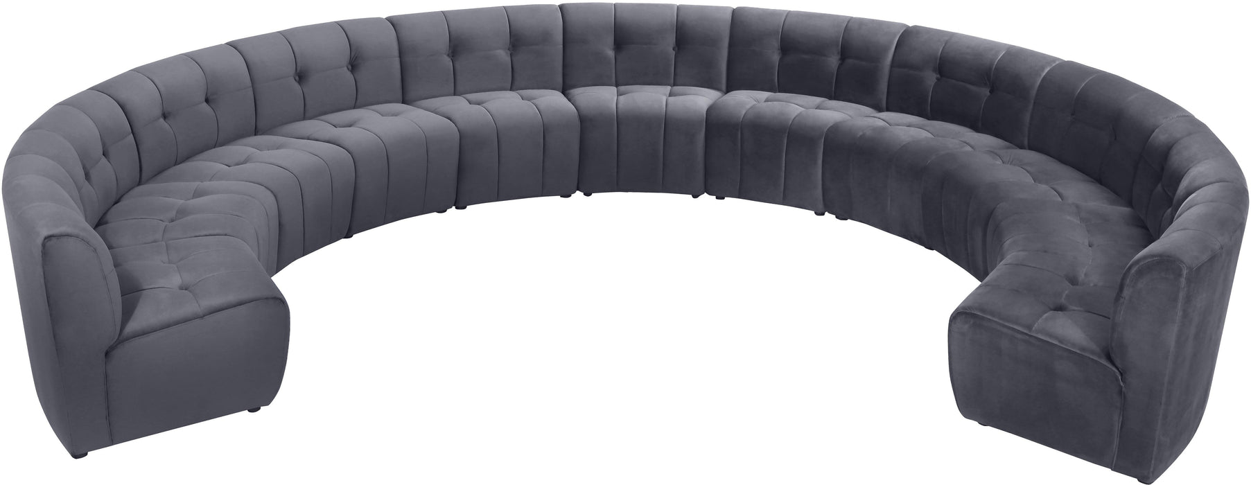 Limitless Grey Velvet 11pc. Modular Sectional