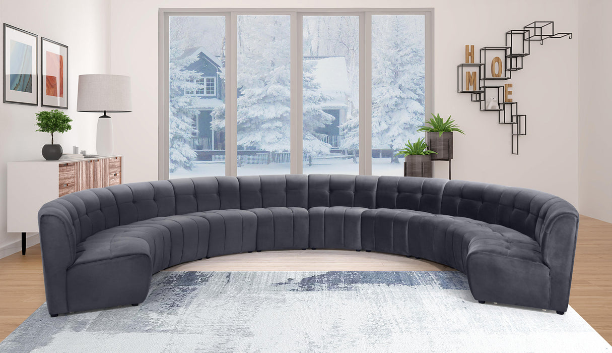 Limitless Grey Velvet 10pc. Modular Sectional