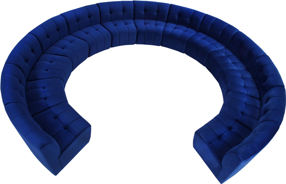 Limitless Navy Velvet 13pc. Modular Sectional