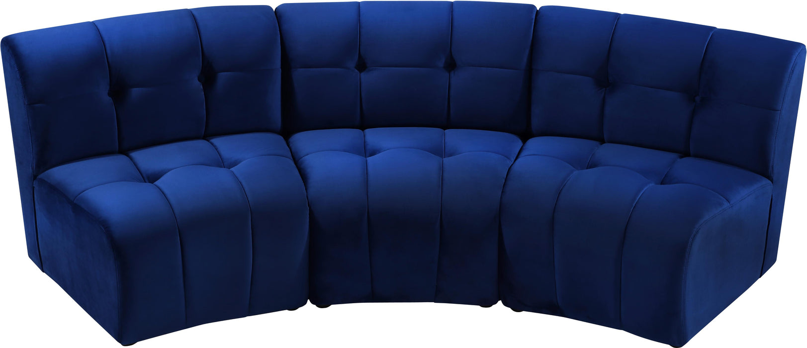 Limitless Navy Velvet 3pc. Modular Sectional