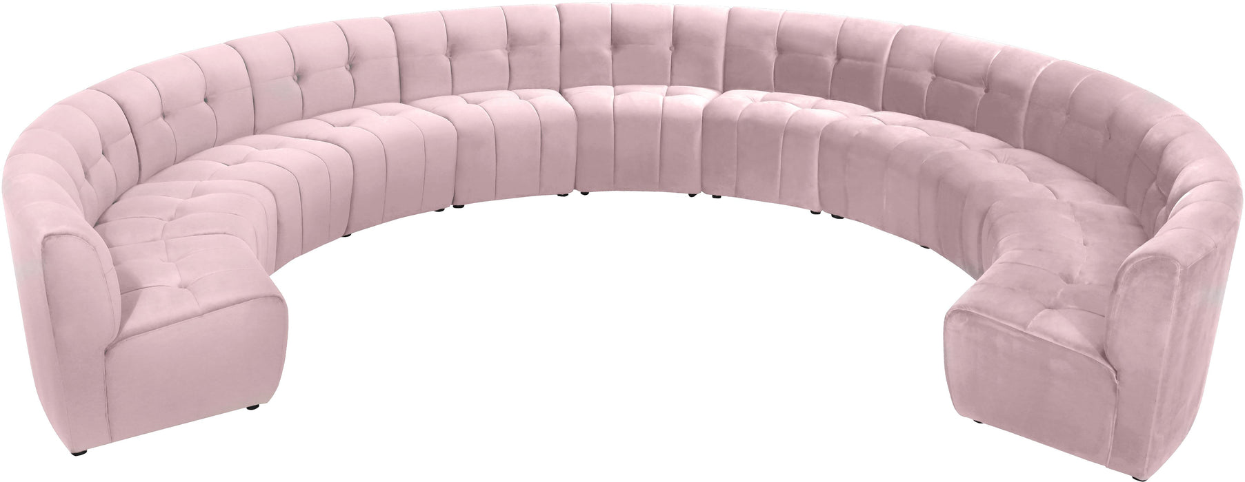 Limitless Pink Velvet 11pc. Modular Sectional