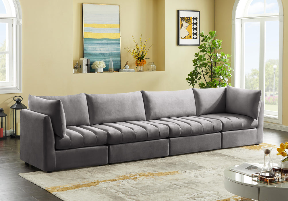 Jacob Grey Velvet Modular Sofa