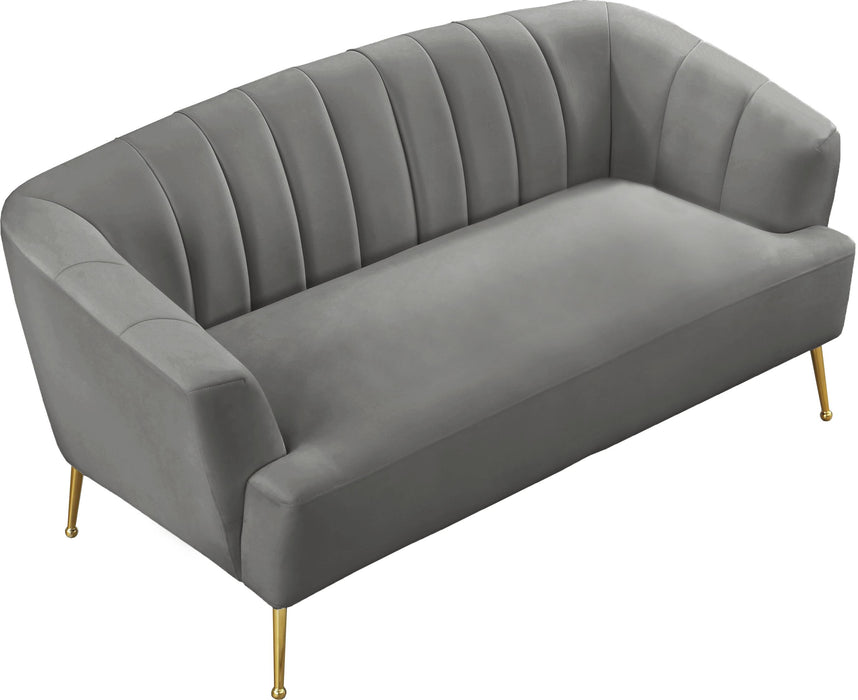 Tori Grey Velvet Loveseat