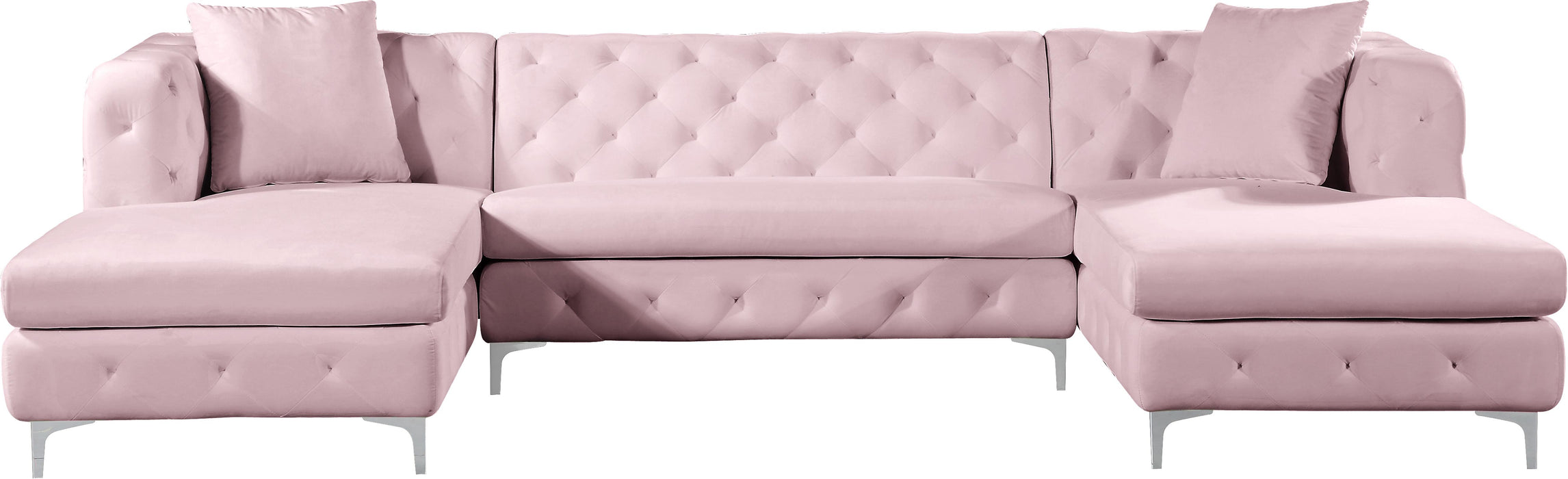 Gail Pink Velvet 3pc. Sectional