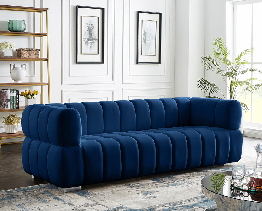 Gwen Navy Velvet Sofa