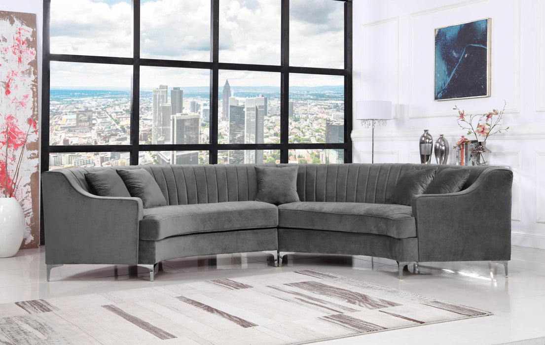 Jackson Grey Velvet 2pc. Sectional