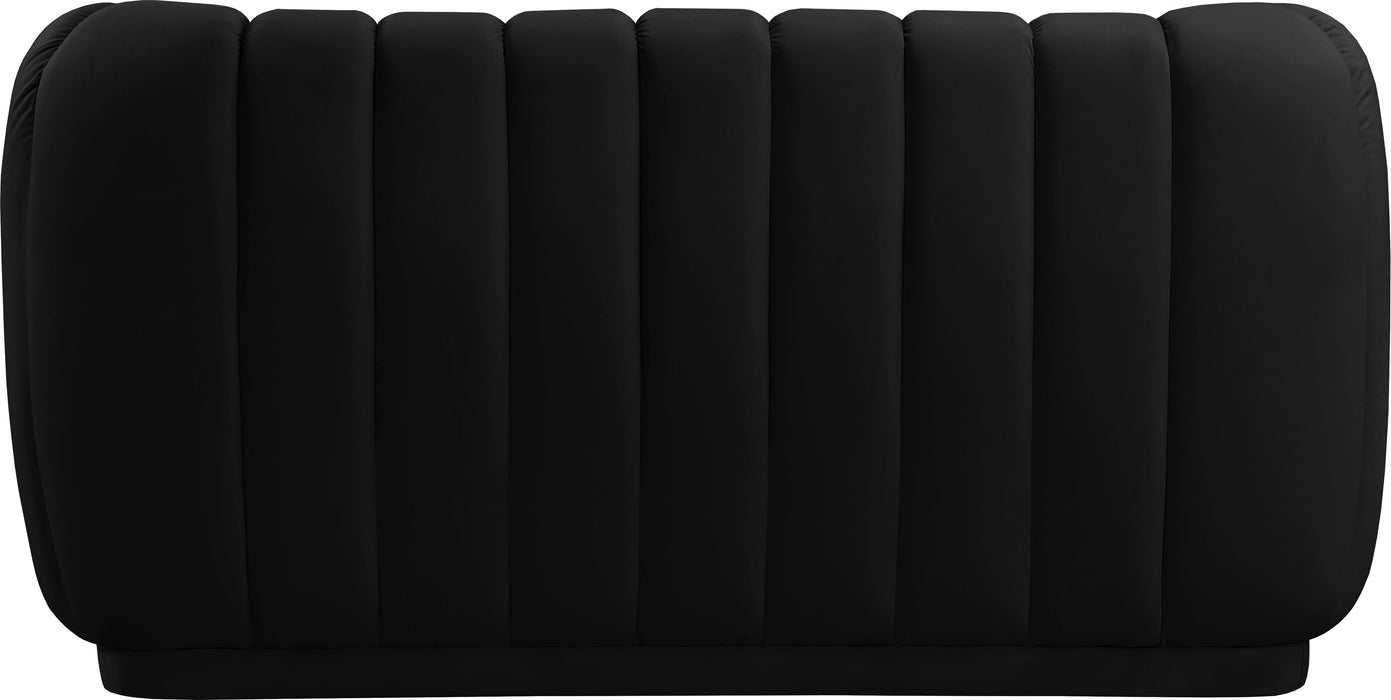 Dixie Black Velvet Loveseat