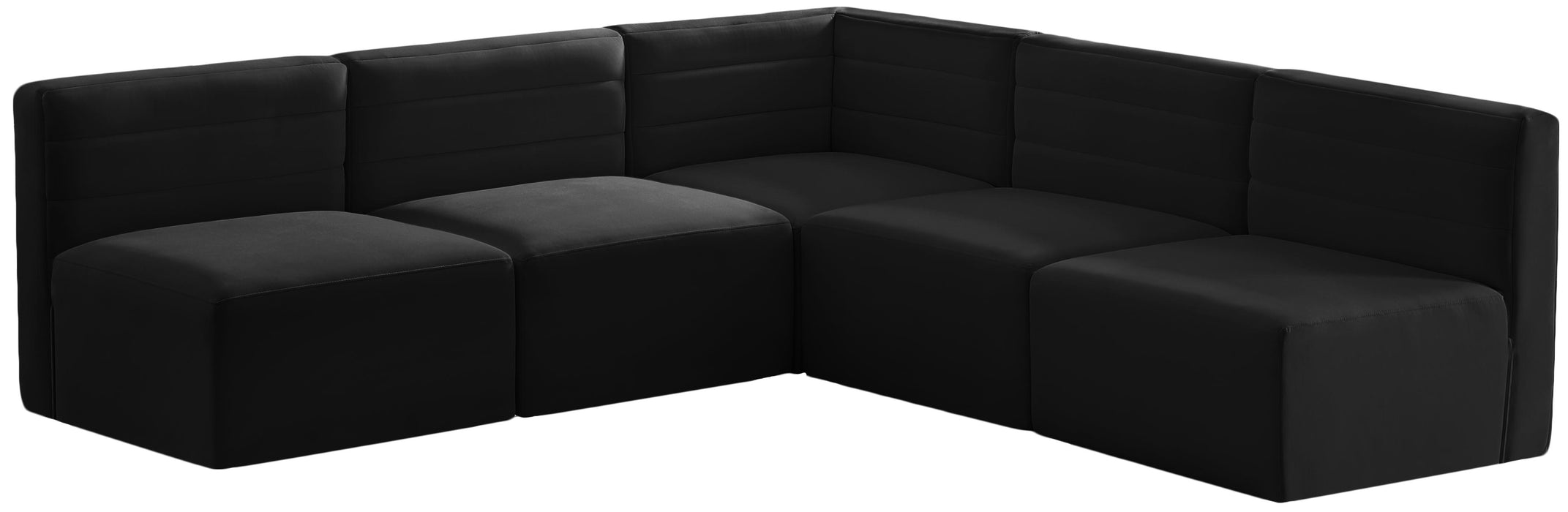 Quincy Black Velvet Modular Sectional