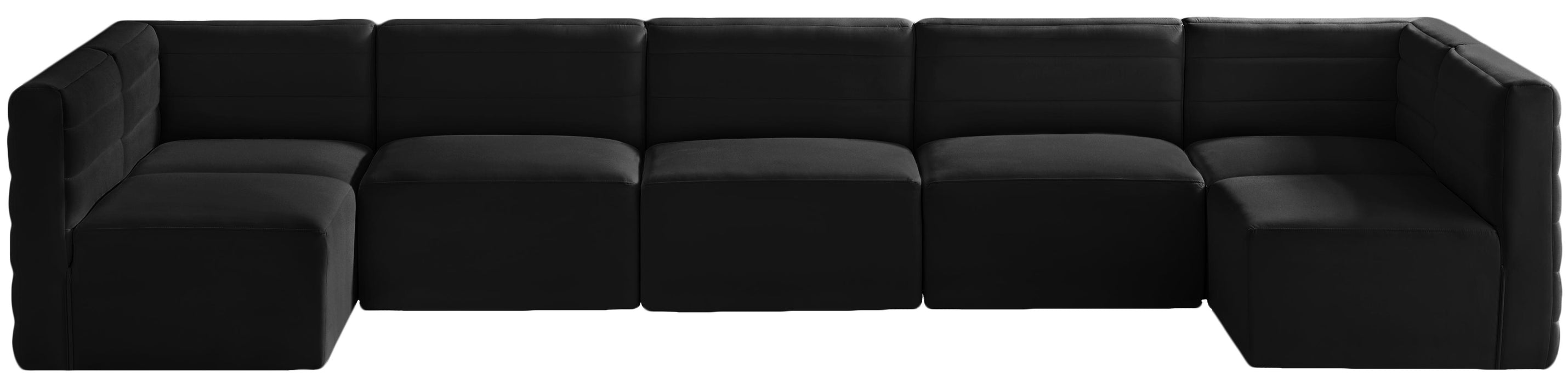 Quincy Black Velvet Modular Sectional