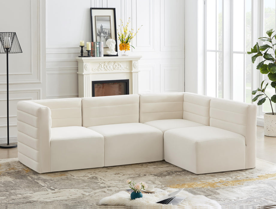 Quincy Cream Velvet Modular Sectional